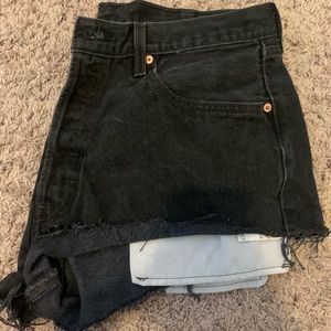 Levi’s black denim shorts